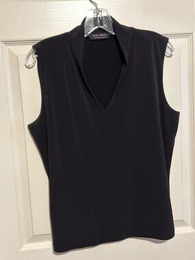 Black axcess Sleeveless V-neck Blouse Top sz XL